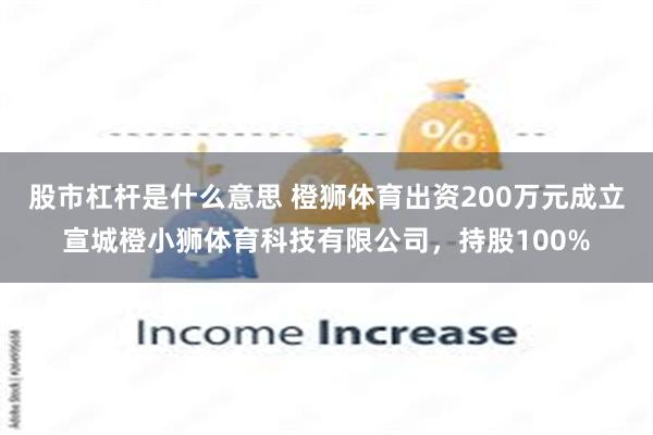 股市杠杆是什么意思 橙狮体育出资200万元成立宣城橙小狮体育科技有限公司，持股100%