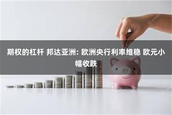 期权的杠杆 邦达亚洲: 欧洲央行利率维稳 欧元小幅收跌